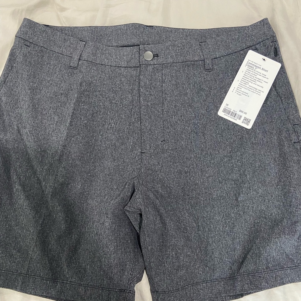 Lululemon commission shorts 7inch  size 36 brand new with tags